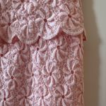 Vintage 1960s Powder Pink Floral Lace Sleeveless Sheath Midi Dress, sz. S Photo 12