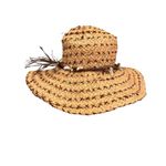 Florabella Crochet Raffia Hat in natural seashell trim Tan Photo 1