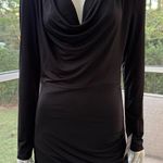 Lulu’s Black Draped Long Sleeve Dress Photo 0