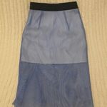  Blue Midi Pencil Skirt sz 10 Milly Midi Skirt Net Overlay Skirt Photo 7