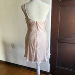 Bardot  Astrid Pink Satin Asymmetrical Fit & Flare Strappy Mini Slip Dress Small Photo 4