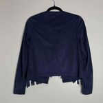 VERO MODA Women's Navy Open Faux Suede Southwestern Fringe Jacket Extra Small Photo 8