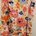 Roxy  Womens Mini Tank Dress Sundress XS Floral Orange & Blue Skater Beach Photo 2