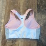 Nike Women’s Racerback Athletic Padded Sports Bra Pink and Gray Size Medium Photo 2