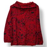 Soft Surroundings  Red Black Paisley Cowl Neck Pullover Top XL Boho Lagenlook Photo 1