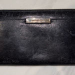 Stuart Weitzman Vintage Black Leather Wallet with Gold Accents Photo 0