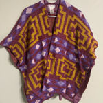 Free People  Poncho Diamondback Cozy Sweater Kimono One Size Shawl Wrap Aztec Photo 0