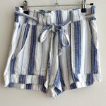 Indigo Rein Striped Paperbag Waist Shorts, Flowy High Waisted Shorts, Size Med Photo 0