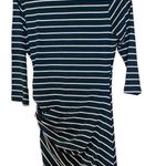 Anthropologie Sundry Fabian Shirt Dress Faux Wrap Gathered Striped Size Medium Photo 2