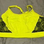 Torrid  Yellow and Black Sports Bra with Lace Accents Photo 0