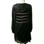 Hayden  Black Cold Shoulder Sparkly Dress Gold Pleated Accents Photo 3