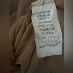 AGLAIA MIA off shoulder Silk midi dress lined long sleeve ruffle oversized Tan Photo 7