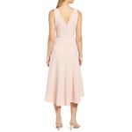 Eliza J Bateau Neck Fit & Flare Midi Dress Women's 12 Pink Sleeveless High Lo Photo 1