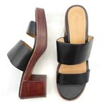 Madewell  Kiera Mule Platform Sandals Black Leather Heels Size 9.5 Chunky Heel Photo 3