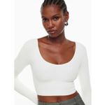 Aritzia ✨Babaton Sculpt Knit Scoopneck White Longsleeve Sz Small Top✨ Photo 1