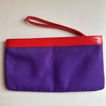 Kate Spade Chrissy wristlet wallet purple nylon with red patent trim and logo Photo 2