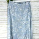 Vintage Boho Light Blue Yellow Paisley Maxi Skirt Size 14 Photo 0