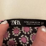 ZARA  | Daisy Print Satin Midi Slip Dress with Slit - Surplice Bodice | SZ Medium Photo 6