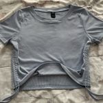 SheIn  light blue ribbed ruched sides Crop Top, size M Y2K vacation beach summer Photo 9