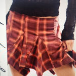 Free People  Asymmetrical Xia Skirt - Red and Orange Plaid Size S Photo 0