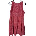 Frye  Women’s Sz Medium Bandana Print Sleeveless Dress Orange Tiered Cotton Photo 6