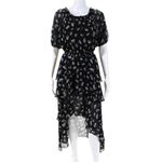 Maje Floral Off Shoulder Hi Low Black White Asymmetrical Midi Dress US M l FR 38 Photo 8