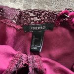 Forever 21  Vintage Velvet Wine Lace Plunge Neck One Piece Tank Top Bodysuit Sz S Photo 3