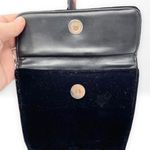 90s CLIFFORD AND WILLS Vintage Black Velvet Leather Crossbody Flap Bag Photo 3