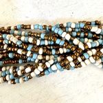 The Beaded Soul multi strand blue white and gold beaded bracelet Photo 2