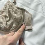 Victoria's Secret  VS Unlined Demi Bra 34B Beige Lace Rose Floral Sexy Photo 2