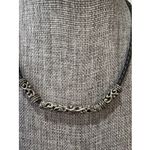 Chocker On Black Leather With 3 Pieces In Design. 16” Long Photo 1