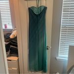 Jump  Strapless Teal Ombre Dress Photo 4
