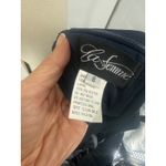 La Femme New! Off the Shoulder Satin Evening Dress with Pleating Navy Sz 8 $438 Photo 4