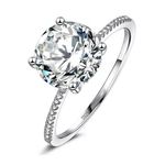 SIZE 5 925 3 Carat Engagement Wedding Ring Silver Photo 0