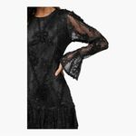 Lulus  Darling Era Black Lace Appliqué Ruffled Mini Dress Evening Gothic Small
L Photo 3