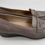 Ecco Shoes Size 41 / 10-10.5 Penny Loafer Snakeskin Taupe Heeled Wedge Comfort Photo 6
