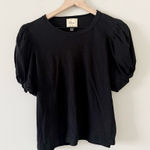 Elie Tahari  Knot Sleeve Detail Top in Black Size M Photo 0