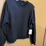 MOTHER Denim Push & Shove Padded Shoulder Gray Faded Black Sweatshirt pullover L Size L Photo 5