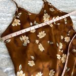 Floral silky night gown with adjustable straps NWOT Brown Photo 8