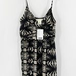 Anthropologie NWT  Black Tribal Print V-Neck Lined Casual Tank Dress Size 4 Photo 0