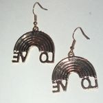 Colorful Rainbow Gold Tone Boho LOVE Earrings Red Photo 3