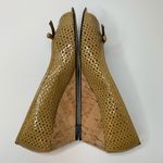 Vaneli Peep Toe Patent Leather Wedges‎ Size 9.5 Wide Tan Photo 2