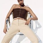 ZARA Belted Rustic Pants Photo 6