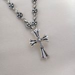 Cross Pendant Necklace for Men Women, Streetwear Punk Hip Hop Unisex Necklace Silver Photo 1