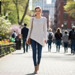 Apt. 9  Sweater Womens Small Ivory Asymmetrical Hem Open Knit Tunic Top Metallic Photo 12