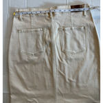Bohme  Button Up High Rise Cargo Naval Style Cream Denim Pencil Skirt Size XL Photo 5