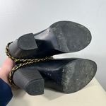 JustFab Iliana Black Faux Leather Block Heel Chain Wrap Detail Ankle Booties 8 Photo 5