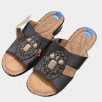 Natural Soul Saymore Sandals Womens 6.5 Embellished Boho Vegan Leather Wedge Photo 0