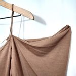 H&M Clothes Neutral Brown Off Shoulder Draped Sleeve Spaghetti Strap Blouse Top Photo 7