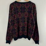 Vintage 90s Coogi Vibes Red Multicolor Striped Grandpa Oversized Chunky Sweater Multiple Size L Photo 6